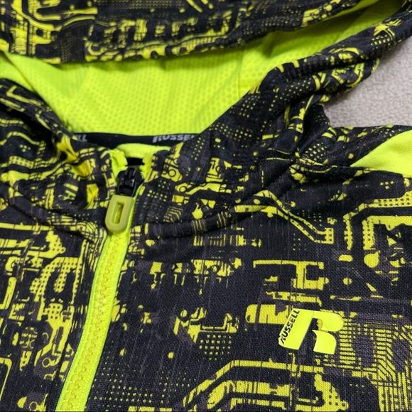 Russell large(10-12) black & yellow zip up hooded sweatshirt dri-power 360 - Picture 4 of 6